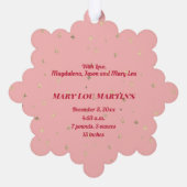 新生児ガールメリークリスマス オーナメントカード (裏面)