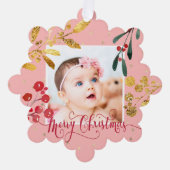 新生児ガールメリークリスマス オーナメントカード (正面)
