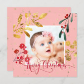新生児ガールメリークリスマス シーズンカード (正面/裏面)