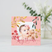 新生児ガールメリークリスマス シーズンカード (スタンド正面)