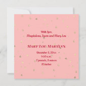 新生児ガールメリークリスマス シーズンカード (裏面)