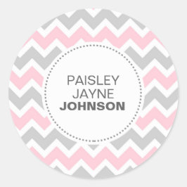 新生児ガール名告知封筒用シール ラウンドシール