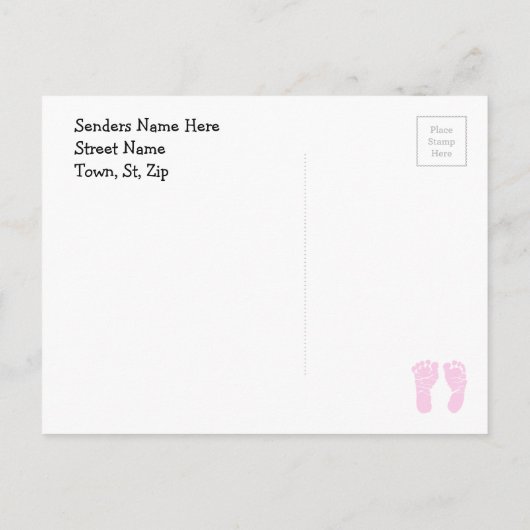 新生児ガール発表葉書のご紹介 案内ポストカード (裏面)