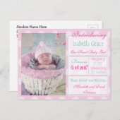 新生児ガール発表葉書のご紹介 案内ポストカード (正面/裏面)