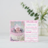 新生児ガール発表葉書のご紹介 案内ポストカード (スタンド正面)