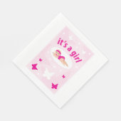 新生児ガール発表 スタンダードランチョンナプキン (角)
