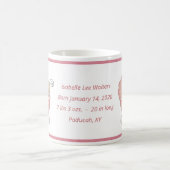 新生児ガール誕生情報かわいいベビーキャリッジ コーヒーマグカップ (中央)