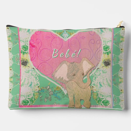 新生児ギアw/エレファントハートプリントカットソーバッグ アクセサリーポーチ (裏面)