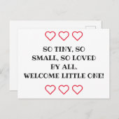 新生児ギフトおめでとう「愛する者」カード ポストカード (正面/裏面)