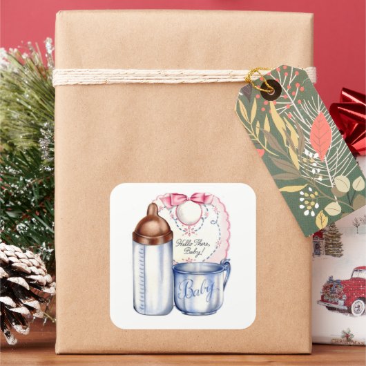 新生児ギフトステッカー スクエアシール (クリスマス)