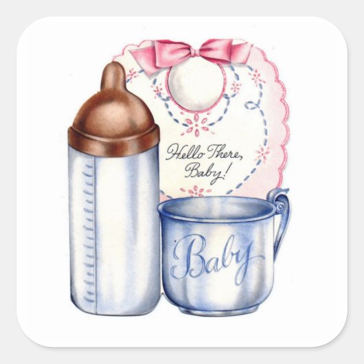 新生児ギフトステッカー スクエアシール (正面)