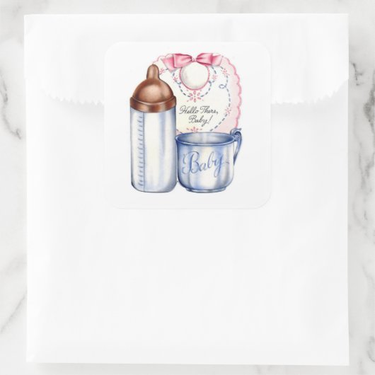 新生児ギフトステッカー スクエアシール (バッグ)