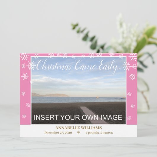 新生児クリスマスの誕生発表 案内状 (スタンド正面)