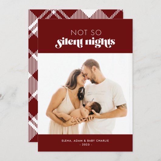 新生児クリスマスカードNot So 静か Night シーズンカード (正面/裏面)