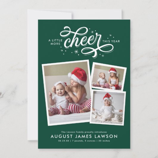 新生児クリスマス誕生のお知らせ シーズンカード (正面)