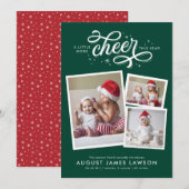 新生児クリスマス誕生のお知らせ シーズンカード (正面/裏面)