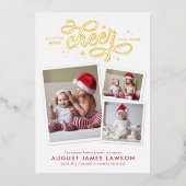 新生児クリスマス誕生フォイルホリデーカード 箔シーズンカード (正面)