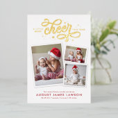 新生児クリスマス誕生フォイルホリデーカード 箔シーズンカード (立ち正面)