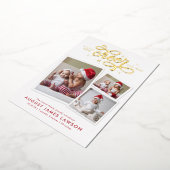 新生児クリスマス誕生フォイルホリデーカード 箔シーズンカード (回転した状態)