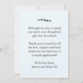 新生児サンキューカードと写真、コラージュ写真 招待状 (裏面)