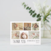 新生児サンキューカード写真コラージュ ポストカード (スタンド正面)