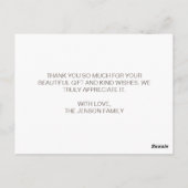 新生児サンキューカード写真コラージュ ポストカード (裏面)