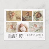 新生児サンキューカード写真コラージュ ポストカード (正面)