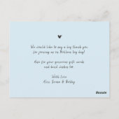 新生児サンキューカード、出産案内カード ポストカード (裏面)