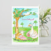 新生児シャワーガール童話の動物 招待状 (スタンド正面)