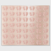 新生児シャワーグリッターガールボーイバラ金ゴールド足 ラッピングペーパー (フラット)