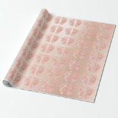 新生児シャワーグリッターガールボーイバラ金ゴールド足 ラッピングペーパー (アンロールド)