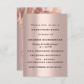 新生児シャワー女の子バラ金ゴールドバルーン 招待状 (正面/裏面)