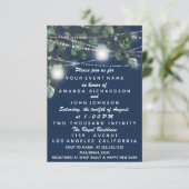 新生児シャワー足グリッターシルバーガールボーイネイビー 招待状 (スタンド正面)