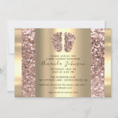 新生児シャワー足バラグリッターボーイガーリー 招待状 (正面)