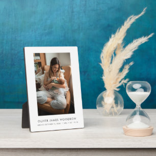 新生児シンプルとママの写真 フォトプラーク