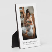 新生児シンプルとママの写真 フォトプラーク (側面)