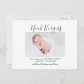 新生児シンプル誕生発表写真 ポストカード (正面/裏面)