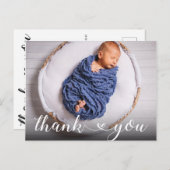 新生児シンプル誕生発表感謝 ポストカード (正面/裏面)