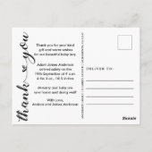 新生児シンプル誕生発表感謝 ポストカード (裏面)