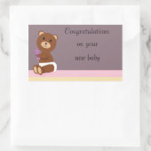 新生児シールおめでとう 長方形シール (バッグ)
