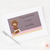 新生児シールおめでとう 長方形シール (封筒)