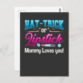 新生児ジェンダーリビールパーティーアイスホッケー美しいママ ポストカード (正面/裏面)