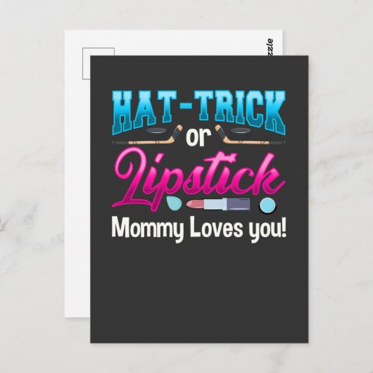 新生児ジェンダーリビールパーティーアイスホッケー美しいママ ポストカード (正面/裏面)