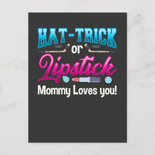 新生児ジェンダーリビールパーティーアイスホッケー美しいママ ポストカード (正面)