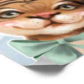 新生児ジャングルサファリウィルドン子供部屋ブルー ポスター (角)