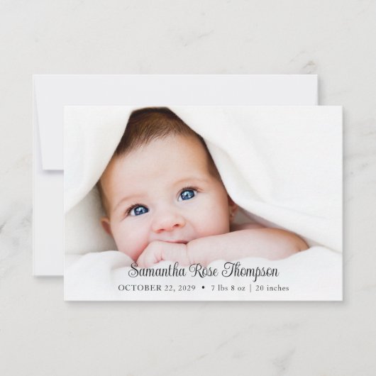 新生児スエレガントクリプト写真の生誕発表 招待状 (正面)