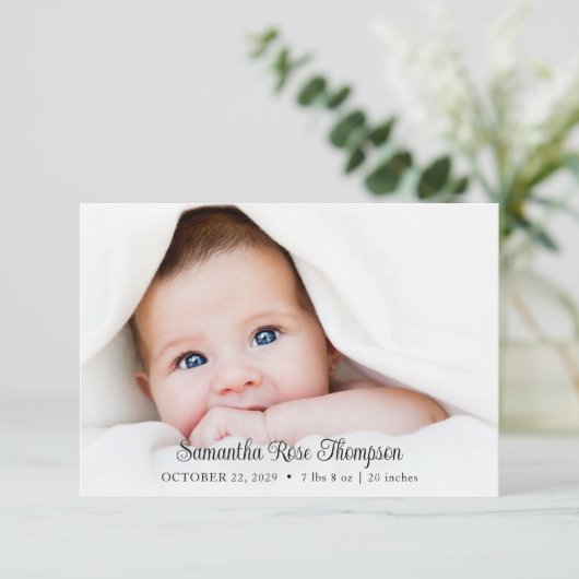 新生児スエレガントクリプト写真の生誕発表 招待状 (スタンド正面)