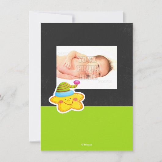 新生児スターと眠れるテディベア 案内状 (裏面)