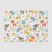 新生児タイポグラフィと可愛い木動物 薄葉紙 (正面)