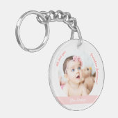 新生児ツインガールズ2写真名祖母モダン キーホルダー (正面左)